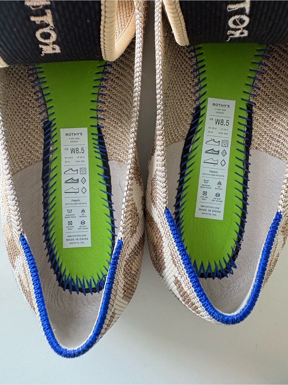 Rothy’s Shimmer Desert Cat Women’s Ballet Flats in Beige Gold Size 8.5 - Picture 4 of 11